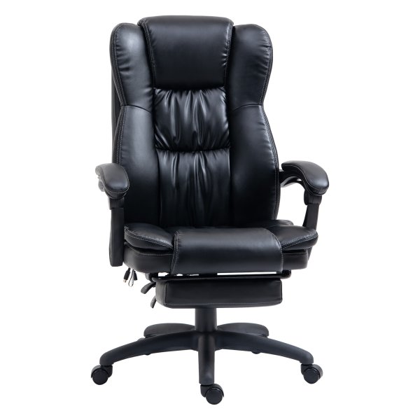 Kantoorstoelmassagefunctie - ComfortMax - Voetsteun - Zwart