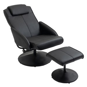 Relaxstoel - Comfortabel en verstelbaar - Kunstleren bekleding - Zwart