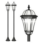 Tuinlantaarn - SolarLine - LED verlichting - Roestvrij staal - Zwart