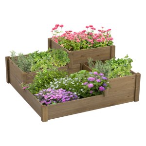 Kruidenbak - Rustic Garden - 3 niveaus - Groentebed - Bruin