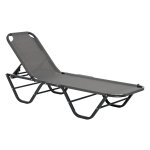 Tuinligstoel - Relaxen in stijl - Aluminium frame - Grijs/Zwart