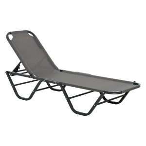 Tuinligstoel - Relaxen in stijl - Aluminium frame - Grijs/Zwart