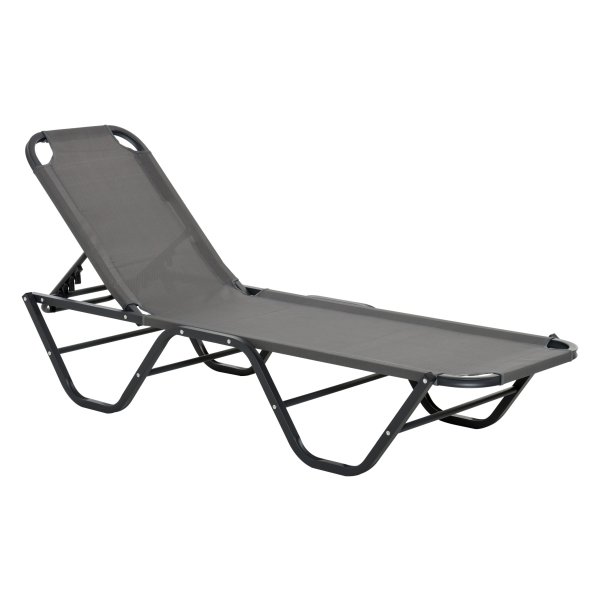 Tuinligstoel - Relaxen in stijl - Aluminium frame - Grijs/Zwart