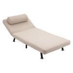 Relaxstoel - Stoel met verstelbare rugleuning - Opklapbaar - Beige