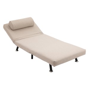 Relaxstoel - Stoel met verstelbare rugleuning - Opklapbaar - Beige