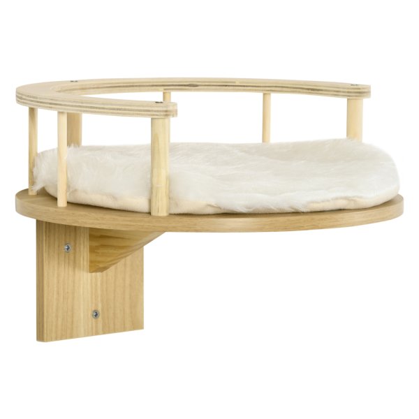 Kattenbedmuur - LuxePaws - Beschermende rand - Comfortabel - Crèmewit