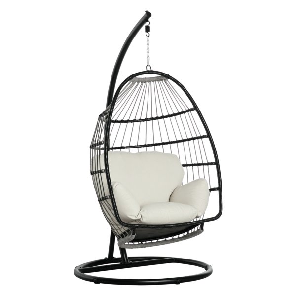 Hangstoelframe - Opvouwbaar design - Metaal/Zwart/Crème White