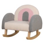 Peuterschommelstoel - Kinderfauteuil - Grijs met Lamsvelimitatie