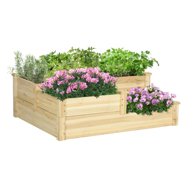 Plantentrap - Natuurlijk Groen - 3-laags – Sparrenhout - Groen