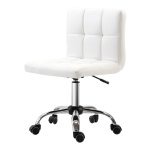 Kantoorstoel - Bureaustoel - Gewatteerd - Stalen frame - Wit
