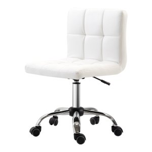 Kantoorstoel - Bureaustoel - Gewatteerd - Stalen frame - Wit