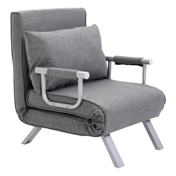 Stijlvolle Relaxstoel - Luxe ligfunctie - Gastenbed - Grijs