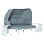 Tuinmeubelset - LuxeLife - Loungebank - Aluminium - Wit/Grijs