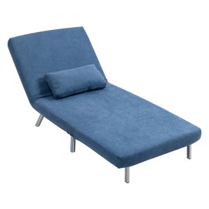 Slaapstoel - 2-in-1 ontwerp - Stoffen bekleding - Blauw