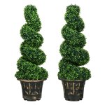 Kunstplanten - Luxe spiraalvormig - Set van 2 - Groen