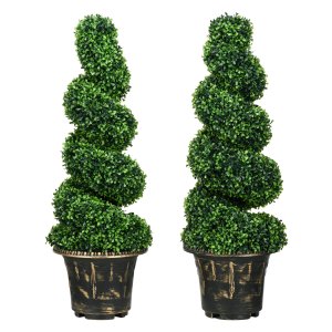 Kunstplanten - Luxe spiraalvormig - Set van 2 - Groen