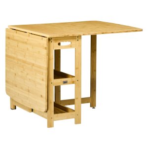 Eettafel - RusticLiving - Opbergvak - Verstelbare poten - Bamboe