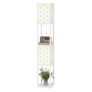 Staande lamp - Modern design - Met planken - Zwart