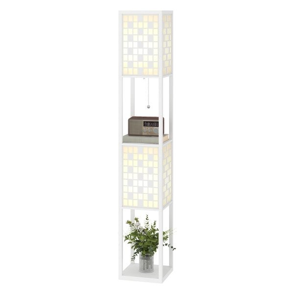 Staande lamp - Modern design - Met planken - Zwart