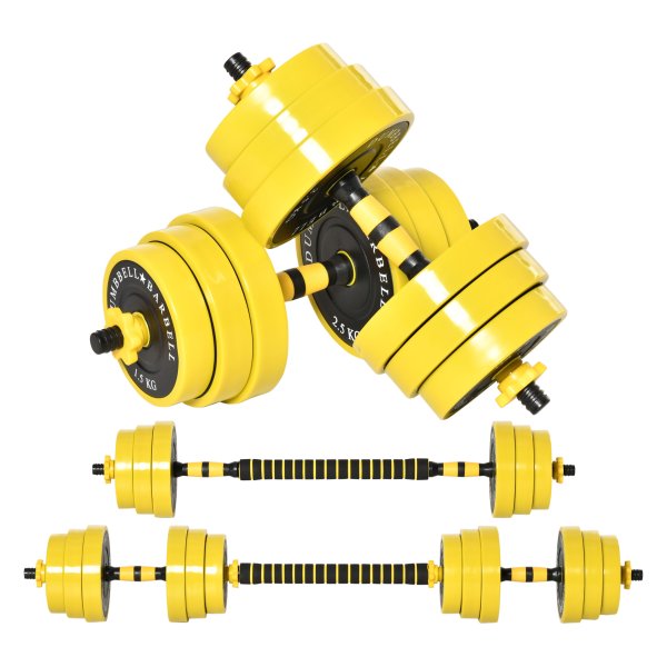 Dumbbell – Complete set – 25 kg – verstelbaar – geel+zwart