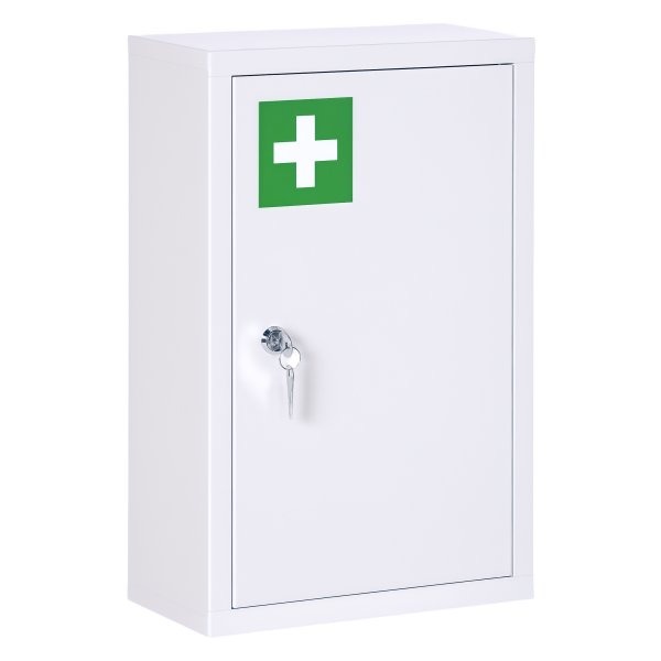 Medicijnkastje – Apotheek Stijl – 3 Lagen – 2 Sleutels – Wit