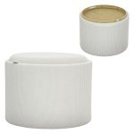 Kinderkamer - Opbergpoef - Rond – Corduroy - Crèmewit
