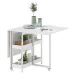 Eettafel - Industriële stijl - Flexibel en inklapbaar - Wit
