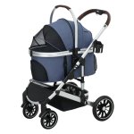 Kattenbuggy - Hondenbuggy Luxe - Inklapbaar & Comfortabel - Donkerblauw