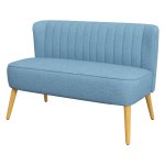 Loveseat - Linnen look - Houten poten - Blauw