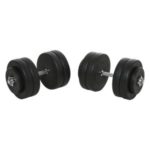 Halterset - 50 kg - Stalen halters - zwart
