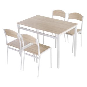 Eetkamerset - Modern Living - 5-delig – Houtlook + Grijs