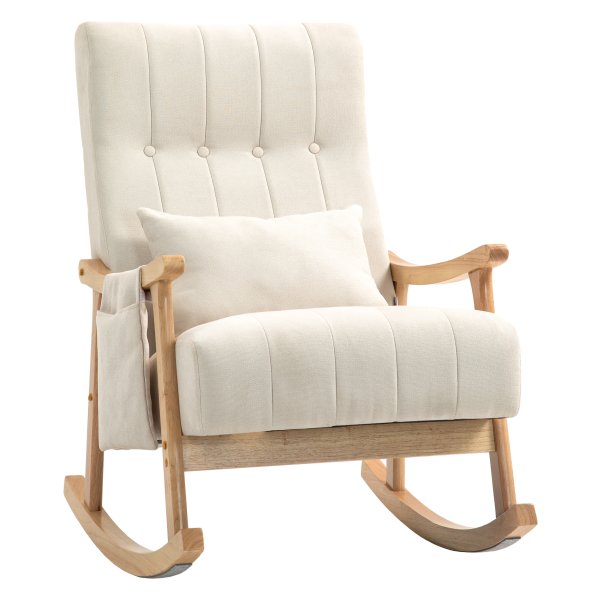 Schommelstoel - Comfortabel - Stevig frame - Beige