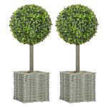 2-delige set kunstplanten- Geschikt voor binnen en buiten - Groen