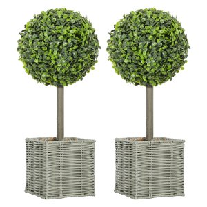 2-delige set kunstplanten- Geschikt voor binnen en buiten - Groen