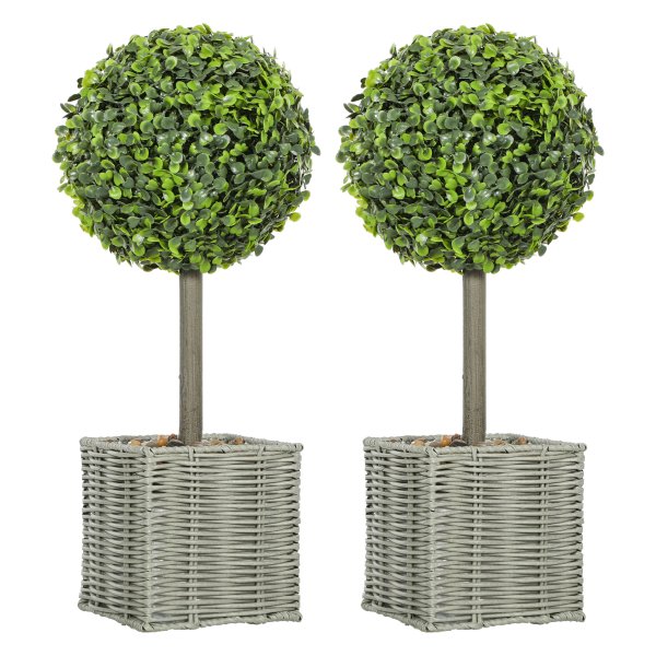 2-delige set kunstplanten- Geschikt voor binnen en buiten - Groen
