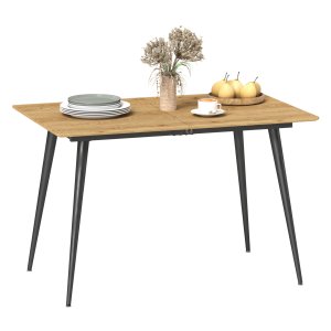 Eettafel - Uitschuifbaar - Stalen poten - Grijs