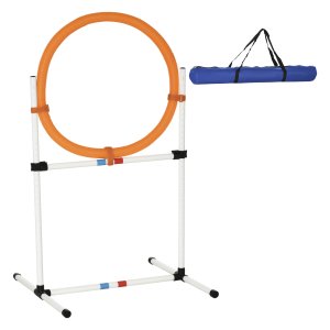Hondentrainingsset – AgilityFun - Draagbaar – Springring - Wit