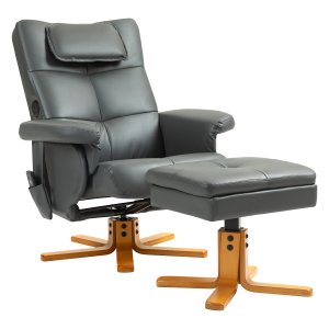 Massagestoel - Verstelbare rugleuning - USB-oplaadpoort - Donkergrijs