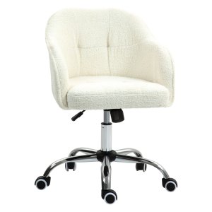Bureaustoel - Ergonomisch - Teddy fluweel - Roomwit