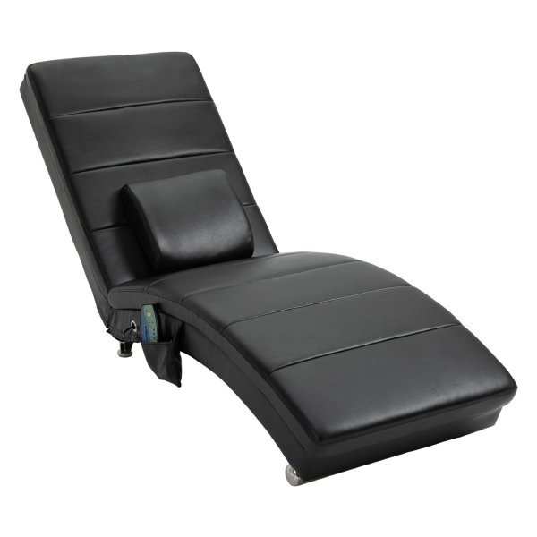 Massagestoel - Comfort Plus - Hoge rugleuning - Kunstleren kussen - Zwart