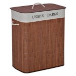 Wasmand - EcoHome - 100 liter - Verwijderbare waszak - Bruin & wit