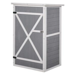 Tuinhuisje - Spar - Gereedschapopslag - Overkapping - Zwart/Wit