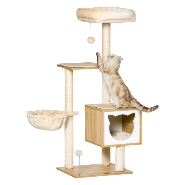 Krabpaalvrachtwagen - Klimplatform - Houten constructie - Beige