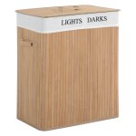 Wasmand - Canvas Zeil - Bamboe Handvatten - Grijs