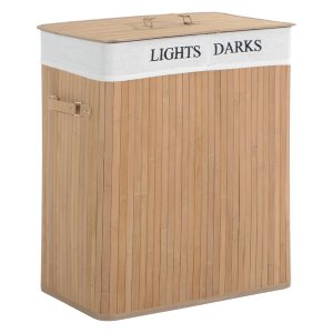 Wasmand - Canvas Zeil - Bamboe Handvatten - Grijs