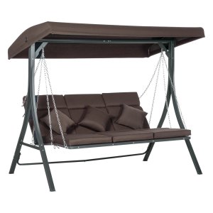 Swingbank - Hollywood - Verstelbaar zonnedak – Draagvermogen - Bruin