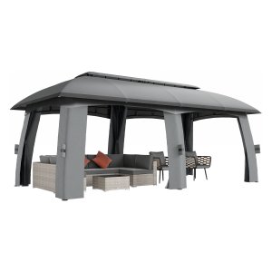 Partytent - Dubbel dak - Zijwanden - Donkergrijs