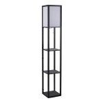 Vloerlamp - Interieurverlichting - Houten planken - Zwart