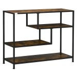 Wandtafel - Modern Living - Metalen Frame - 2 Planken - Bruin