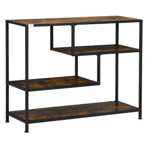 Wandtafel - Modern Living - Metalen Frame - 2 Planken - Bruin